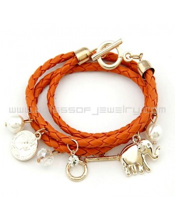 Multi Elements Baby Elephant Pendant Bracelet